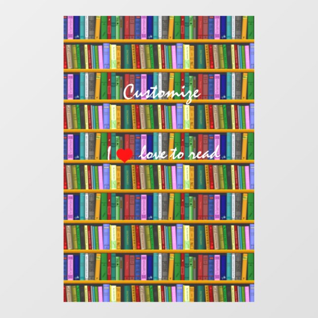 Autocollant Pour Fenêtre J'adore lire Livres Thunder_Cove (Feuille)