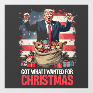 Autocollant Pour Fenêtre J'Ai Ce Que Je Voulais Pour Noël Trump Père Noël