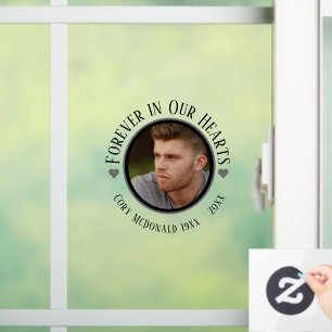 AUTOCOLLANT POUR FENÊTRE JAMAIS DANS NOS COEURS MEMORIAL, VOITURE