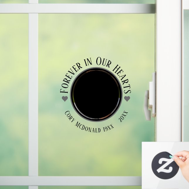 AUTOCOLLANT POUR FENÊTRE JAMAIS DANS NOS COEURS MEMORIAL, VOITURE (Maison)