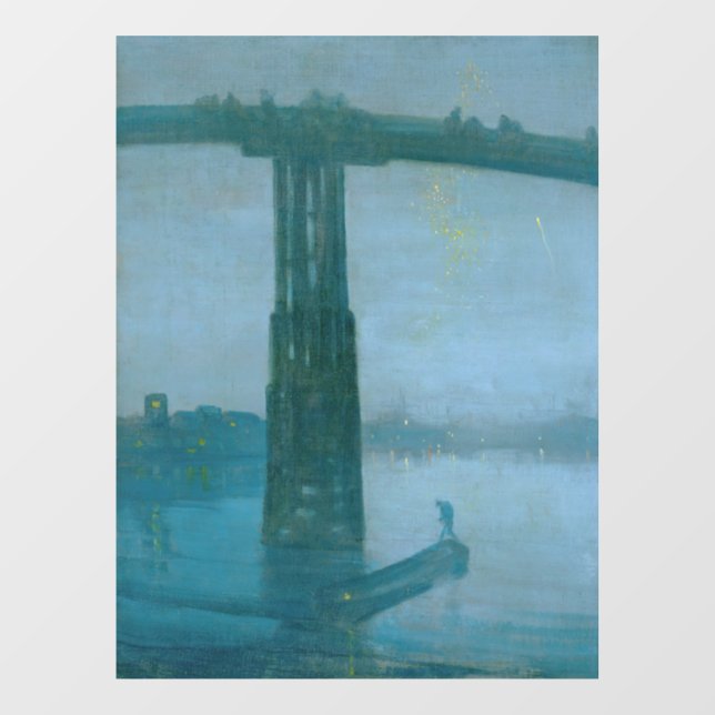 Autocollant Pour Fenêtre James Whistler - Nocturne, Old Battersea Bridge (Feuille)