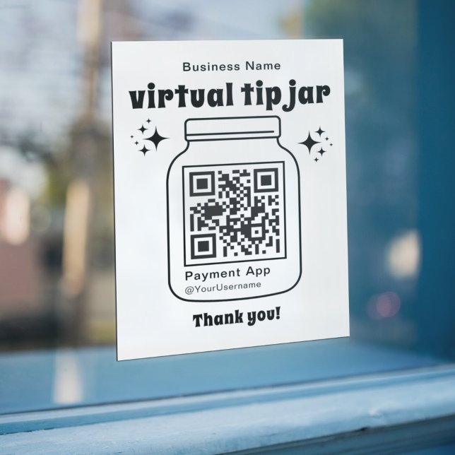 Autocollant Pour Fenêtre Jar de conseil virtuel avec code QR (Créateur téléchargé)