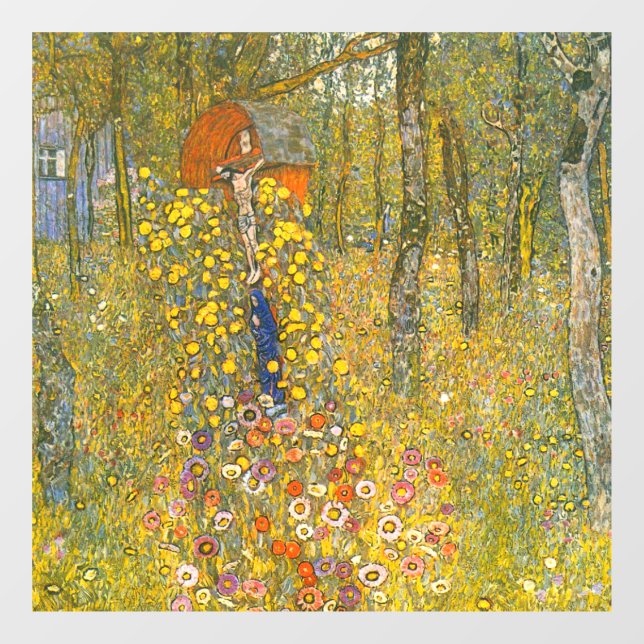 Autocollant Pour Fenêtre Jardin agricole Gustav Klimt avec Crucifix (Feuille)