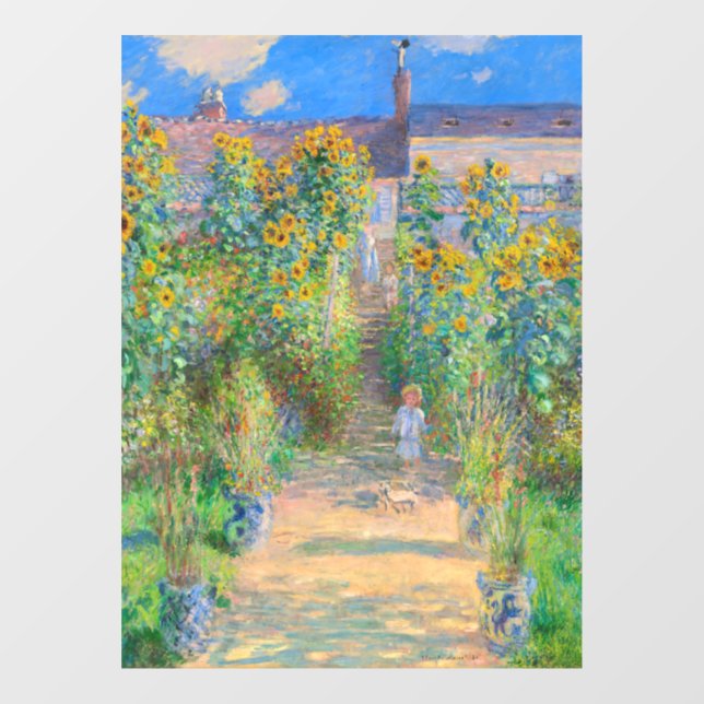 Autocollant Pour Fenêtre Jardin aux fleurs de Monet (Feuille)