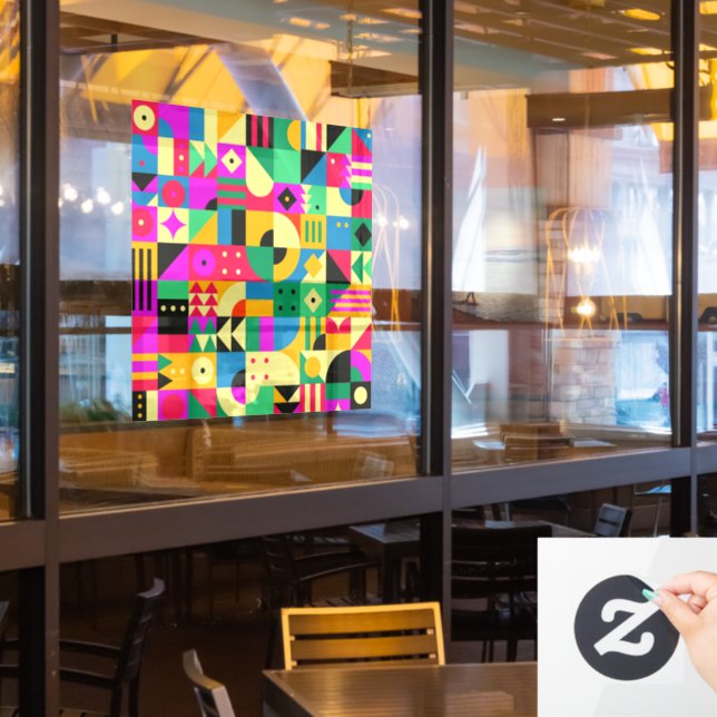 Autocollant Pour Fenêtre Jardin moderne Abstrait (Fenêtre du restaurant)