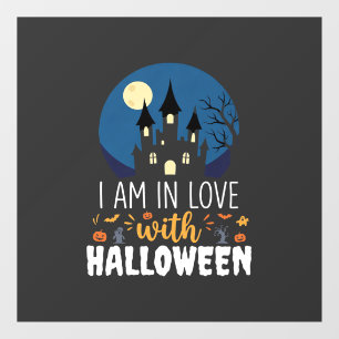 Autocollant Pour Fenêtre Je suis amoureux du château hanté d'Halloween_1