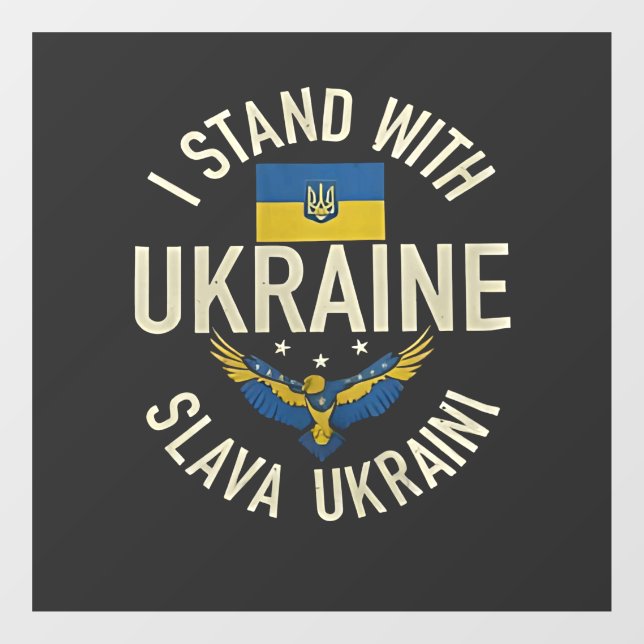 Autocollant Pour Fenêtre Je suis avec l'Ukraine Slava Ukraini (Feuille)