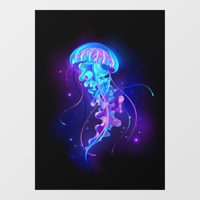 Autocollant Pour Fenêtre Jellyfish éclatante couleur (Feuille)