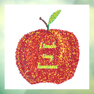 Autocollant Pour Fenêtre J'enseigne aux petits humains pointillisme autocol