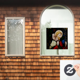 Autocollant Pour Fenêtre JÉSUS avec FENÊTRE EN VERRE TEINT D'Agneau