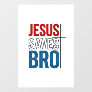 Autocollant Pour Fenêtre Jésus Sauve Frère Typographie Chrétienne Design T-