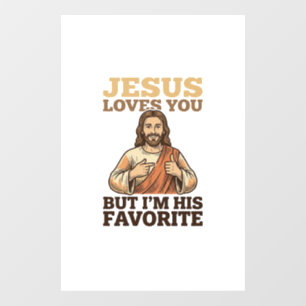 Autocollant Pour Fenêtre Jésus Vous Aime Drôle Vintage Croyance Chemise Des