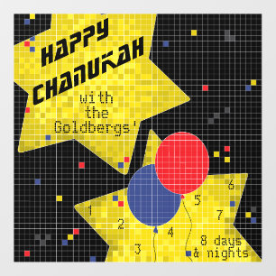 Autocollant Pour Fenêtre Jeu Hanoukka Sur Clôture De Fenêtre