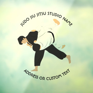 Autocollant Pour Fenêtre Jiu Jitsu Judo Martial Arts Studio