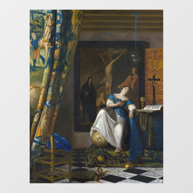 Autocollant Pour Fenêtre Johannes Vermeer - Allégorie de la foi (Feuille)
