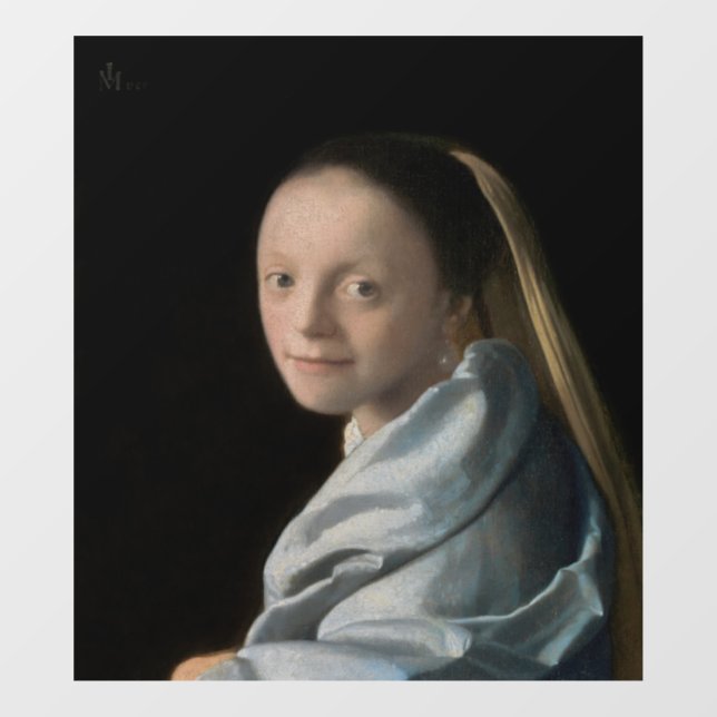 Autocollant Pour Fenêtre Johannes Vermeer - Étude d'une jeune femme (Feuille)