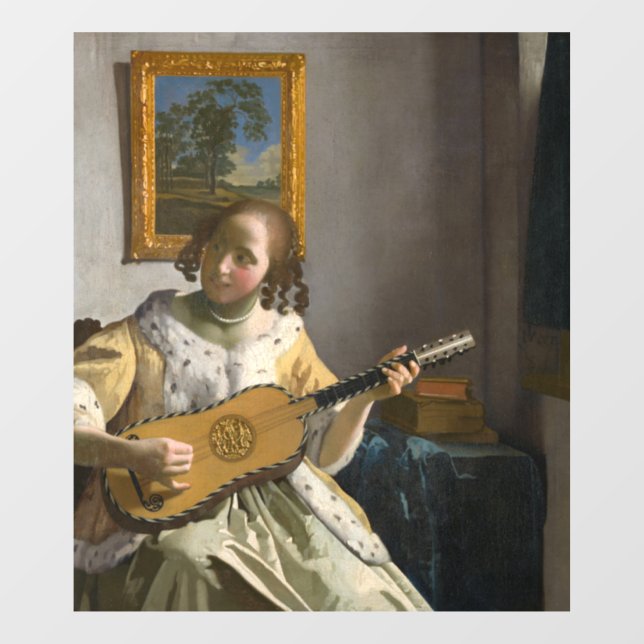 Autocollant Pour Fenêtre Johannes Vermeer - Guitare (Feuille)