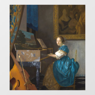 Autocollant Pour Fenêtre Johannes Vermeer - Lady assise à une virginale