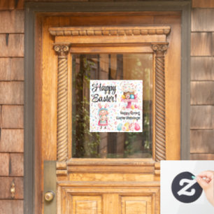 Autocollant Pour Fenêtre Joli Bunny de Pâques-Printemps 12x12 Cling de fenê