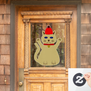 Autocollant Pour Fenêtre Joli Chat de Noël