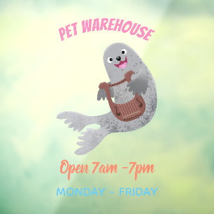 Autocollant Pour Fenêtre Joli dessin animé sur le phoque du Groenland