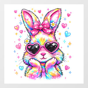 Autocollant Pour Fenêtre Joli Lapin Tie Dye Coquette Pâques Femme Gi