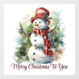 Autocollant Pour Fenêtre Joli sourire Snowman Fenêtre Clair