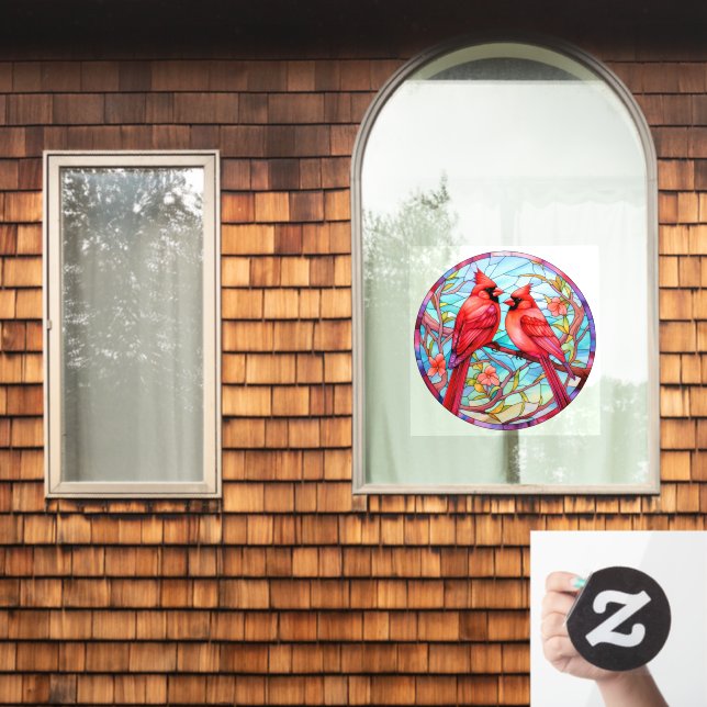 Autocollant Pour Fenêtre Jolies cardinales (Fenêtre d'accueil)