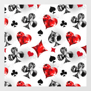 Autocollant Pour Fenêtre Joueur de poker Joueur de cartes de jouer costumes