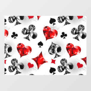 Autocollant Pour Fenêtre Joueur de poker Joueur de cartes de jouer costumes