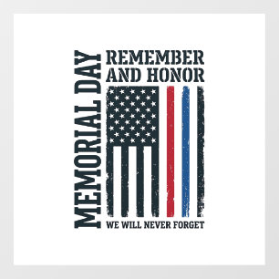 Autocollant Pour Fenêtre Jour du Souvenir Hommage et Tribut Vector Des