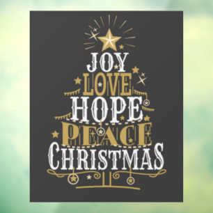 Autocollant Pour Fenêtre Joy Love Hope Peace Christmas