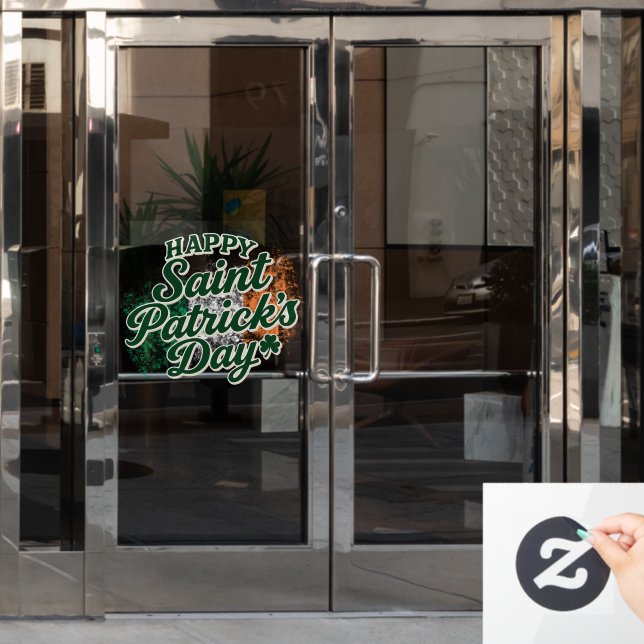 Autocollant Pour Fenêtre Joyeuse Saint-Patrick vintage  (Porte de bureau)