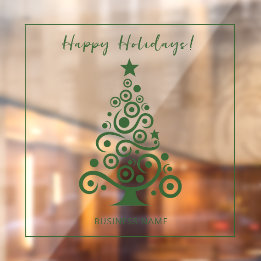 Autocollant Pour Fenêtre Joyeuses Vacances Green Christmas Tree Décoration