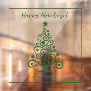 Autocollant Pour Fenêtre Joyeuses Vacances Green Christmas Tree Décoration