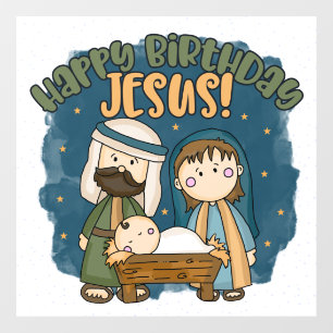Autocollant Pour Fenêtre Joyeux Anniversaire Jésus Cling fenêtre