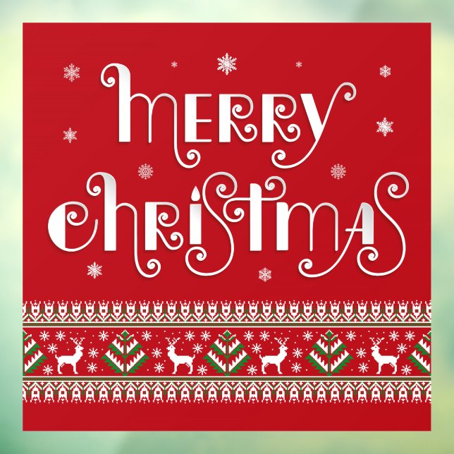 Autocollant Pour Fenêtre Joyeux clouage de fenêtre de Noël (Feuille 3)