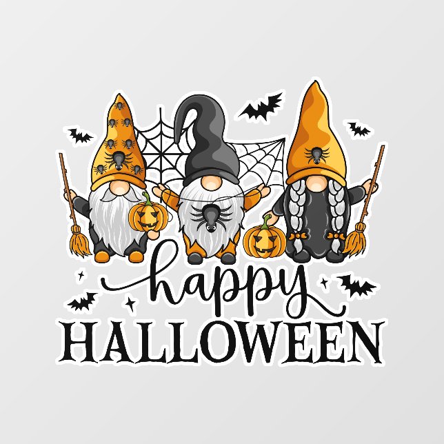 Autocollant Pour Fenêtre Joyeux Gnomes d'Halloween (Feuille)