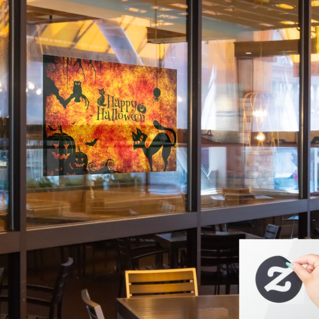 Autocollant Pour Fenêtre Joyeux Halloween (Fenêtre du restaurant)