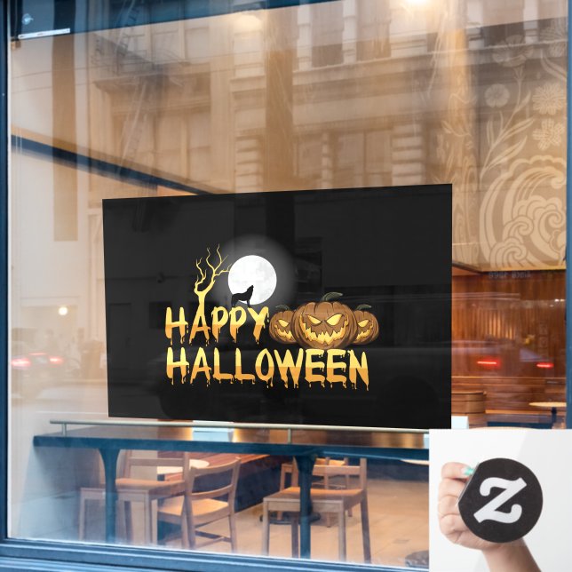 Autocollant Pour Fenêtre Joyeux Halloween (Fenêtre de café)