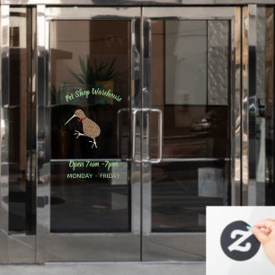 Autocollant Pour Fenêtre Joyeux kiwi de saut avec dessin de cravate arc
