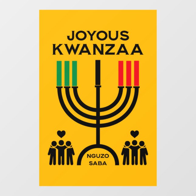 Autocollant Pour Fenêtre Joyeux Kwanzaa (Feuille)
