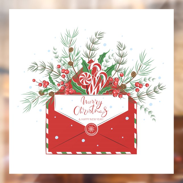 Autocollant Pour Fenêtre Joyeux Noël (Feuille 2)