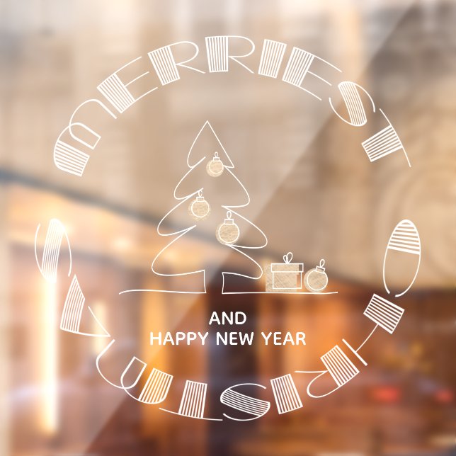 Autocollant Pour Fenêtre Joyeux Noël (Feuille 2)