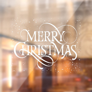 Autocollant Pour Fenêtre Joyeux Noël blanc