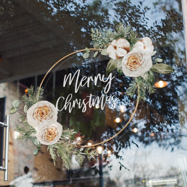 Autocollant Pour Fenêtre Joyeux Noël | Clôture de fenêtre de vacances (Créateur téléchargé)