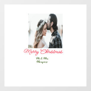 Autocollant Pour Fenêtre Joyeux Noël couple photo ajouter nom heureux vacan
