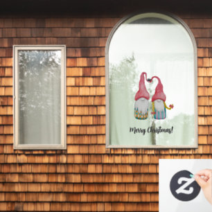 Autocollant Pour Fenêtre Joyeux Noël Cute Gnome d'hiver en amour