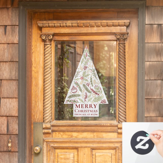 Autocollant Pour Fenêtre Joyeux Noël de tous à House Numéro (Porte d'accueil)