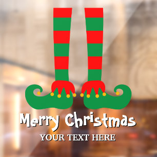 Autocollant Pour Fenêtre Joyeux Noël drôle décoration de pieds de lutin per